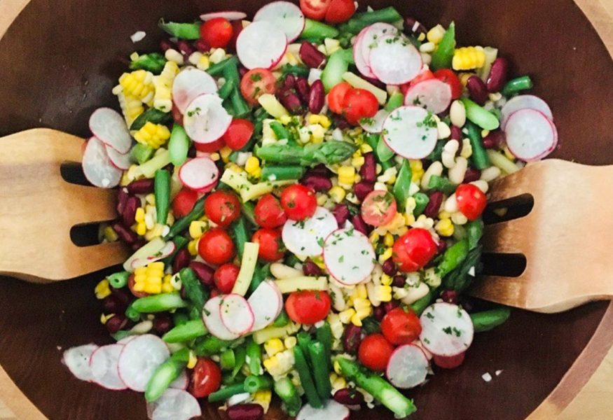 SUCCOTASH CON VINAIGRETTE AL SIDRO DI MELE