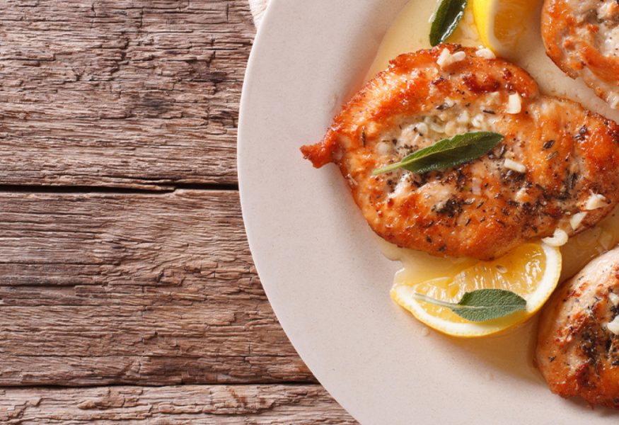 Turkey nuggets with sage and lemon