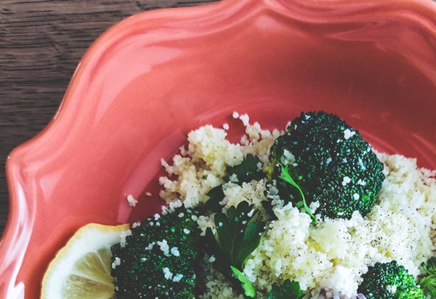 Couscous with cuttlefish and baby broccoli