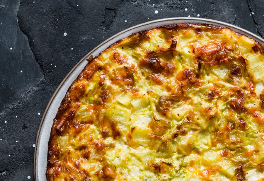 Frittata di farro, patate e porri