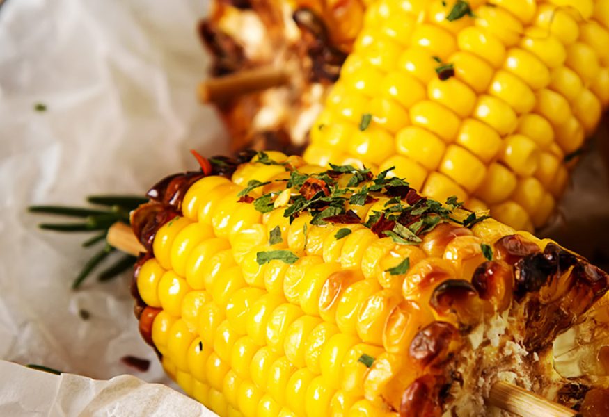 Frittella di mais e carote in salsa BBQ