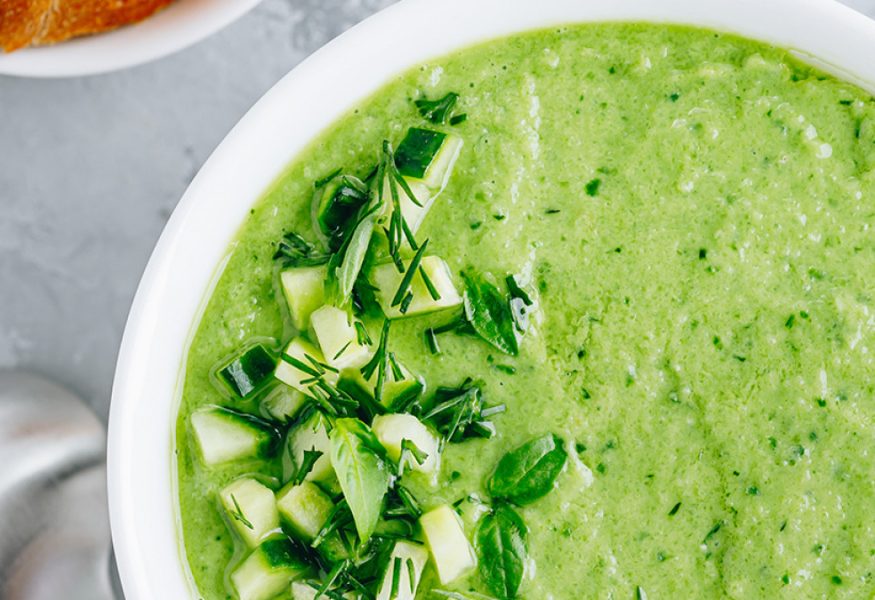 Zuppa di zucchine e basilico